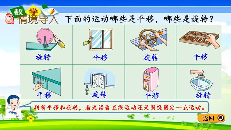 图形的运动课堂练习3下面的运动哪些是平移,哪些是旋转旋转平移旋转