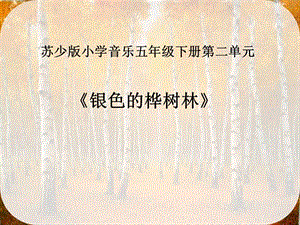 苏少版五线谱音乐五下唱银色的桦树林绿色的祖国ppt课件3ppt