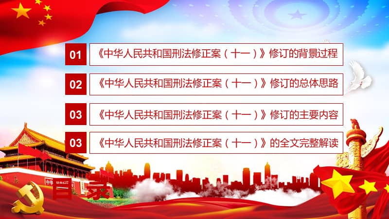 全文解读2020年新修订的中华人民共和国刑法修正案十一ppt模板pptx