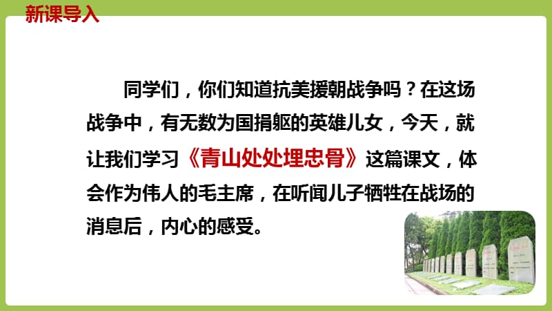 人教版部编五年级下册语文10青山处处埋忠骨课时1ppt课件共25页pptx