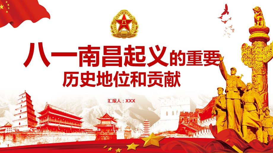 八一南昌起义的重要历史地位和贡献教育ppt讲座课件pptx