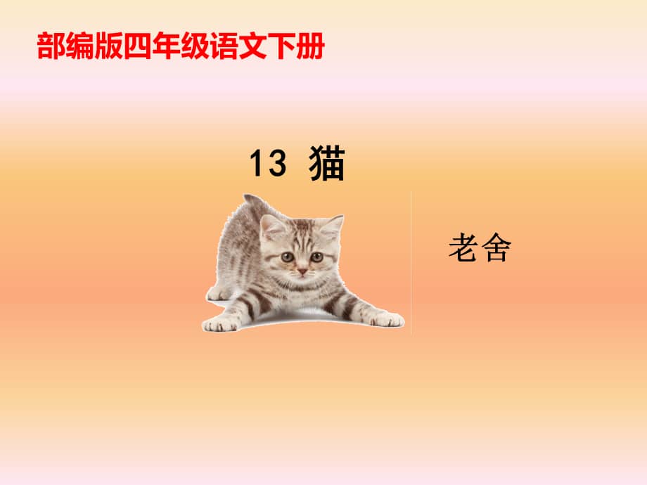 部编版四年级语文下册猫优质课教学课件ppt