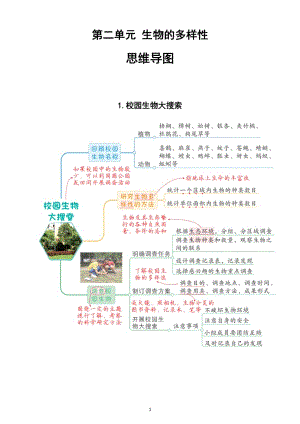 小学科学教科版六年级下册第二单元生物的多样性思维导图共7课2022